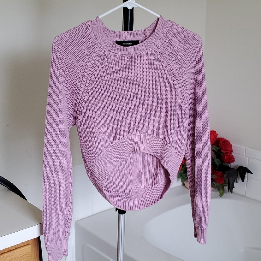 High low knitted sweater
